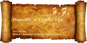 Hegedűs Fidélia névjegykártya