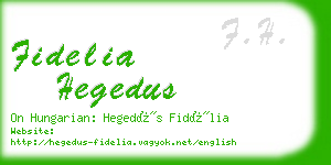 fidelia hegedus business card